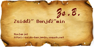 Zsidó Benjámin névjegykártya