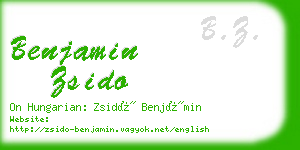 benjamin zsido business card